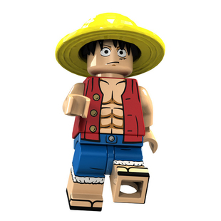 漫画动画片海贼王小颗粒路飞乔巴艾斯第三方拼装人仔积木玩具
