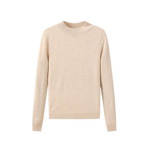 春竹100%绵羊毛半高领无缝羊毛衫基础百搭纯色针织打底衫毛衣女