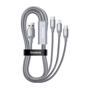 倍思数据线三合一充电器线车载一拖三快充三头适用苹果17华为安卓16Typec手机多头三线合一多功能USB-A充电