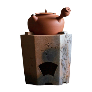 觅白红泥砂铫煮水侧把壶柴烧炭炉纯手工夫小煮茶跳盖卡盖煮茶围炉