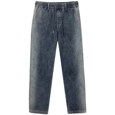 [加绒]907杰克琼斯冬季美式保暖宽松阔腿水洗牛仔裤男长裤子男款