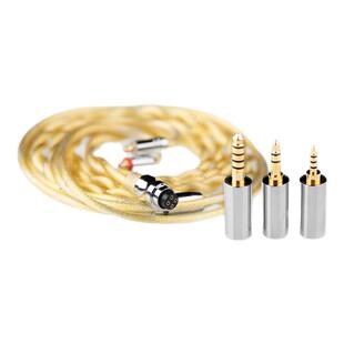 EPZ单晶铜镀银+镀金DP12耳机升级线hifi线材2.5/3.5/4.4mm三合一