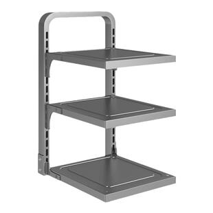 锅架专放锅具可折叠厨房置物架碳钢架子下水槽柜子内收纳架多层稳