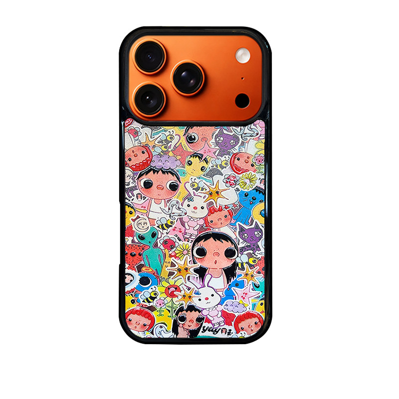 闪粉立体浮雕小玉女孩适用iphone17promax苹果16pro小众15甜美14少女风13卡通可爱时尚磨砂抗指纹磁吸手机壳