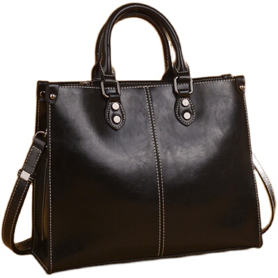 2025夏季新款女包欧美复古风纯色托特包车缝线女士单肩包