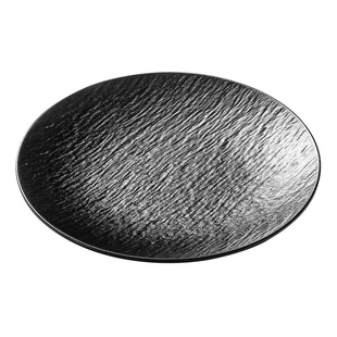 密胺黑色盘子凉菜餐盘商用西餐饭店专用盘子火锅碟子烧烤菜盘圆盘