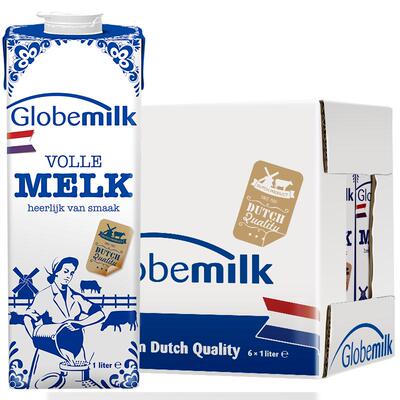 荷兰进口荷高高钙全脂纯牛奶1L*6
