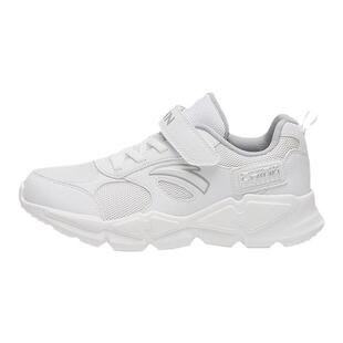 安踏童鞋男童小白鞋儿童白色运动鞋软底小学生跑步鞋春季网面鞋子
