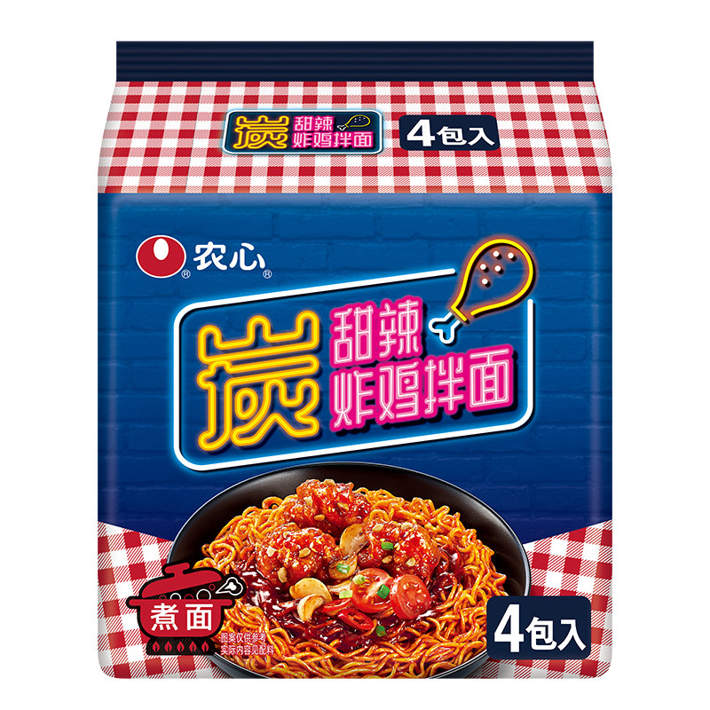 韩国农心炭甜辣炸鸡拌面热辣拌面