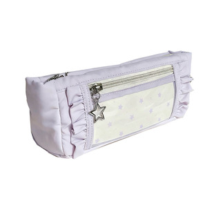 日系风芋泥紫星星柔软笔袋女高颜值大容量透明学生文具盒少女痛包