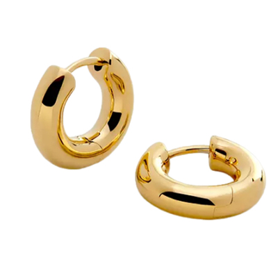 Monica Vinader莫妮卡耳环亮面圆圈迷你耳环时尚金色素圈耳环女士