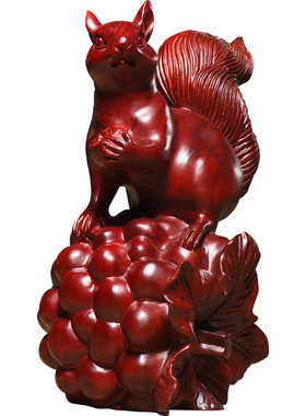 摆件风水客厅装饰品生肖红木雕刻