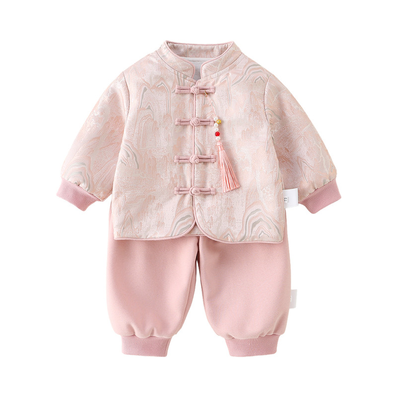 古风唐装婴幼儿衣服宝宝秋季汉服套装两件套婴儿周岁新中式国风秋