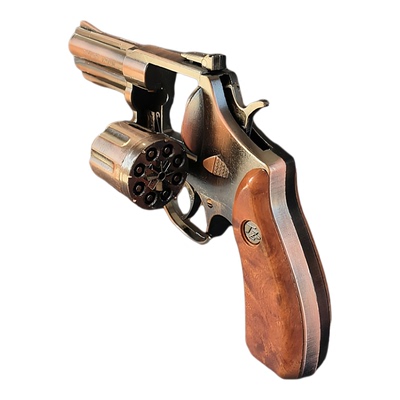 鲁格侧开左轮全金属木纹砸响炮