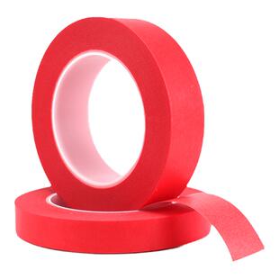 红色美纹胶纸烤漆 PCB喷漆线路板耐高温 红美纹胶带1CM 12MM-33M