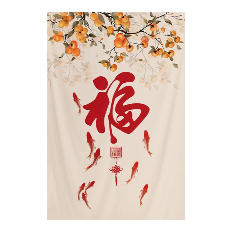 免打孔布艺半帘隔断帘装饰帘