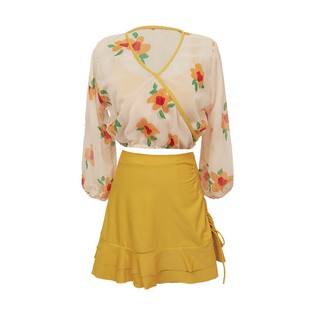 【徐苏苏 莫奈花园】高级感2025新款长袖保守泡温泉分体泳衣女