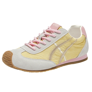 戈美其阿甘商场同款2025新款春夏季真皮通勤百搭小白鞋德训鞋女鞋