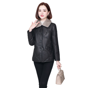 真皮羽绒服女2025冬季新款水貂毛领可拆卸海宁绵羊皮夹克外套短款