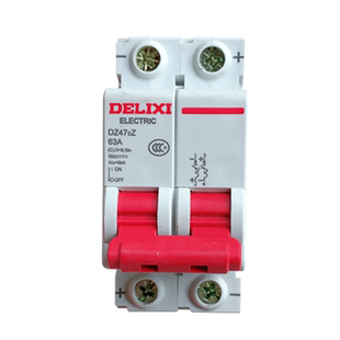 德力西直流断路器24V电瓶车空气开关DZ47SZ电动车12V用空开1P 2P