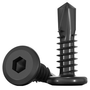 黑色410不锈钢倒边平头内六角钻尾自攻螺丝钉燕尾钉MM5M5.5M6M6.3