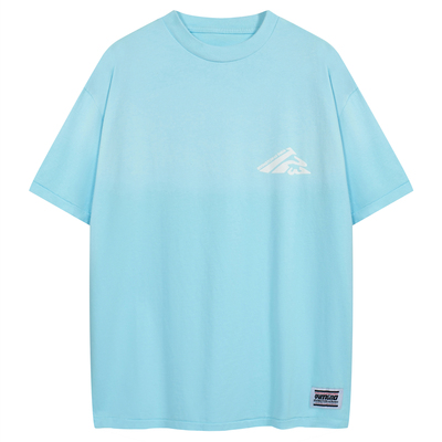 RRR123高街字母印花渐变色短袖潮