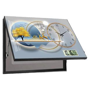 电表箱装饰画2024新款轻奢高级感带钟表万年历遮挡配电箱盒子时钟