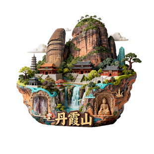 广东丹霞山金属冰箱贴博物馆周边文创纪念品立体浮雕磁贴支持定制