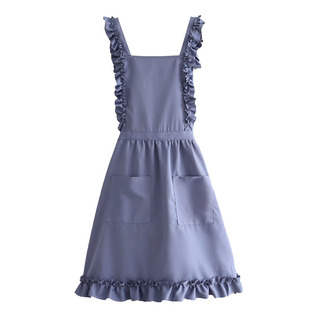 可爱厨房做饭上班奶茶店防水公主花边围裙上班加长工作服美甲花店