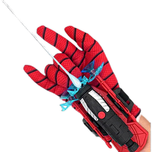 蜘蛛英雄侠手套儿童玩具男孩6-13黑科技新款可弹射蜘蛛吐丝发射器