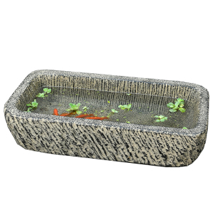 户外庭院长方形人造石槽大鱼缸古法养鱼水槽水池花园摆件造景布置