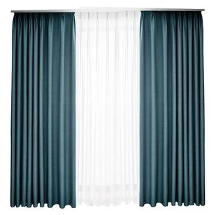 加厚卧室遮光窗帘布2025年新款客厅隔音轻奢挂钩式日式棉麻全遮阳