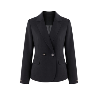 秋水伊人黑色西装外套女2025初秋新款休闲简约职业装超火西服上衣