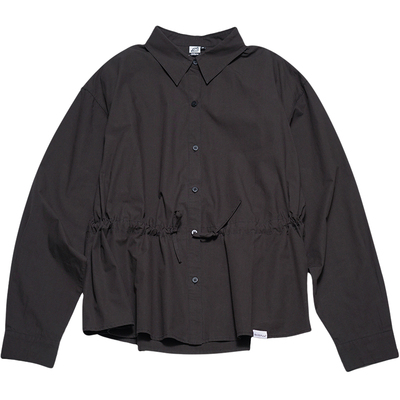 STILLYOU简约黑白色抽绳收腰衬衫