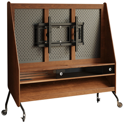 莱舍北欧可以移动电视机架纯木