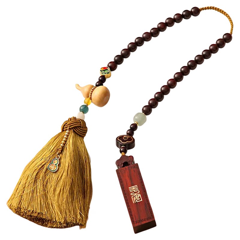 平安紫檀汽车挂件车载后视镜车挂