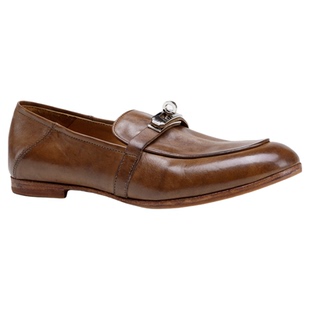 Ls' rommors 高街 金属H扣乐福鞋女圆头水洗牛皮小单鞋 真皮鞋底