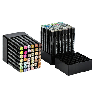 掌握双头马克笔套装touch正品学生绘画笔酒精油性美术生专用双头马克笔48色儿童绘画美术课60色动漫水彩笔