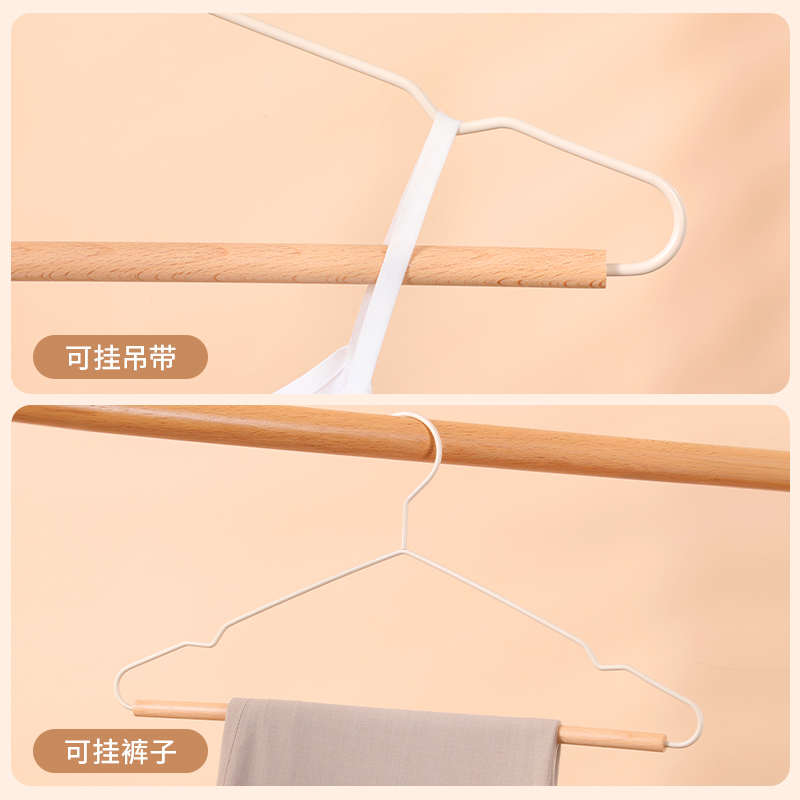 左转角高档实木衣架简约金属无痕衣挂子家用衣橱柜木质服装店衣架