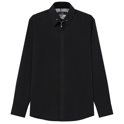 JDV商场同款黑色长袖衬衫上衣