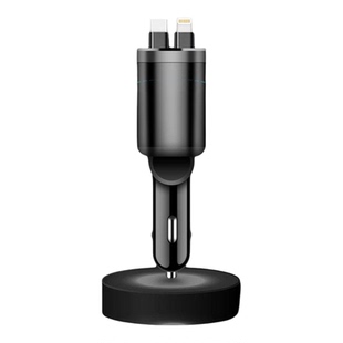 车载充电器伸缩线超级快充2025新款一拖二点烟器120w适用华为小米