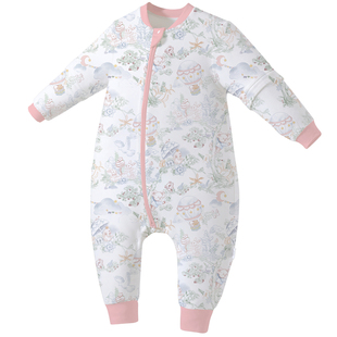 婴儿睡袋春夏秋双层恒温纯棉透气宝宝分腿睡袋儿童四季通用防踢被