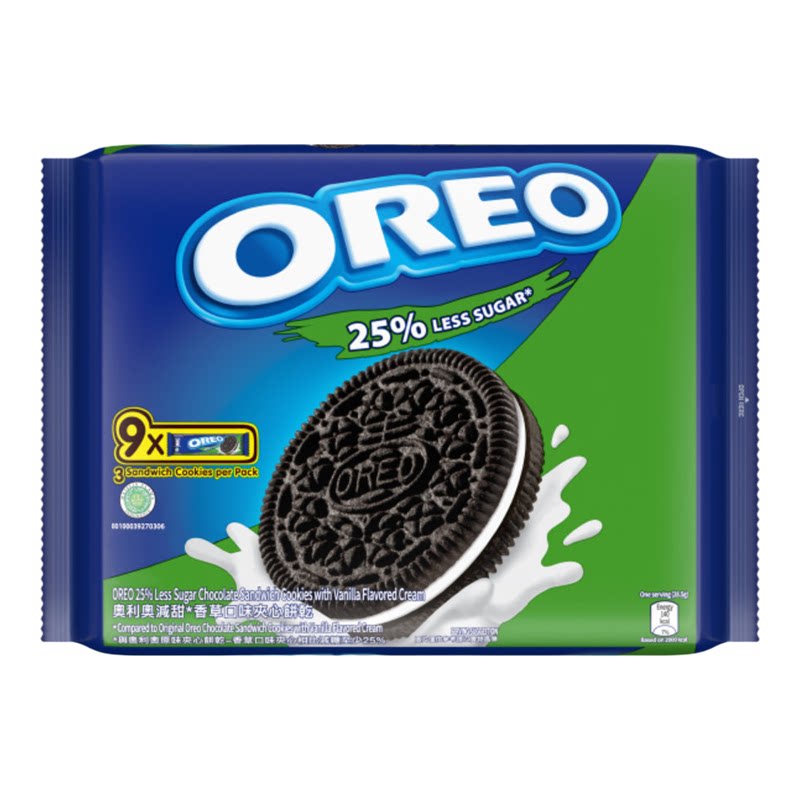 Oreo 香港进口低甜云呢拿味朱古力夹心饼干休闲松脆曲奇236.25g版