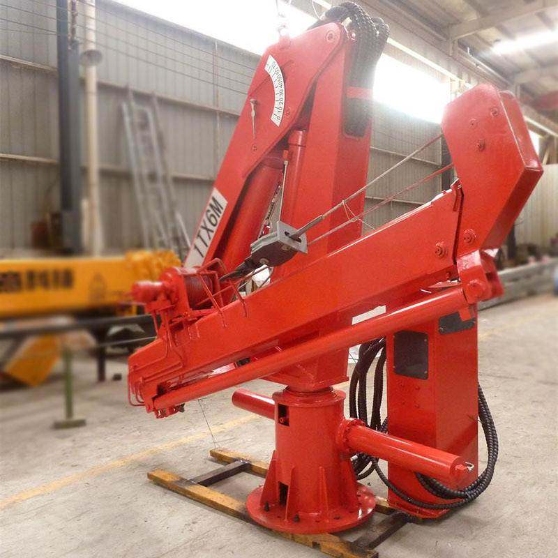 徐州厂家生产 折臂船用码头吊 6米吊1吨液压甲板吊机