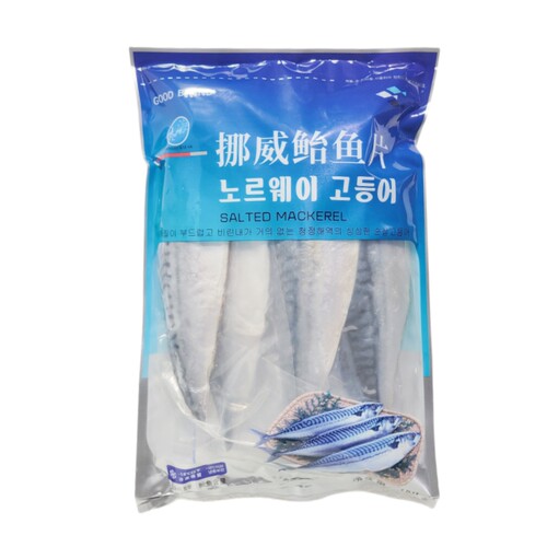 冷冻水产青花鱼鲐鱼片腌渍盐渍无骨去刺鲐鲅片1000g韩式料理食材