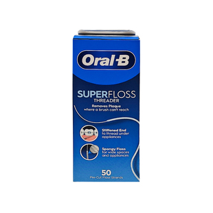 美国进口欧乐b正畸牙线ORALB牙套矫正牵引清洁Superfloss大量12盒