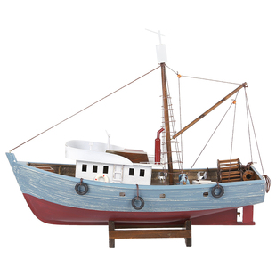 美式帆船模型复古怀旧渔船木船摆件一帆风顺客厅办公室桌面装饰品