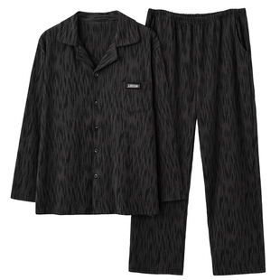 春秋季睡衣情侣纯棉宽松韩版长袖大码女男士开衫套装夏冬天家居服