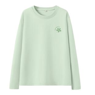 班尼路纯棉长袖t恤女秋季新款宽松大码小个子打底衫衣服圆领上衣M