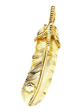 镀金鹰爪日系百搭嘻哈风羽毛吊坠